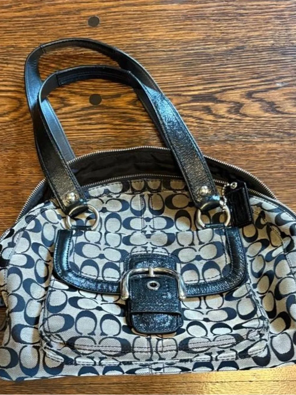 Vintage Coach Courtney Soho Shoulder Bag Black